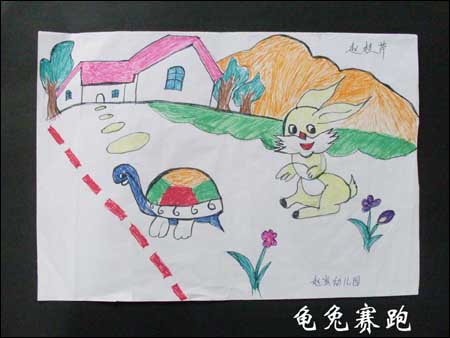 幼儿教师绘画作品6幅_颜色卡片-+宝宝吧