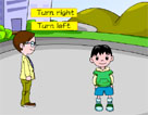 turn right,turn left