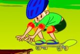 On the skateboard